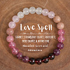 Natural Agate & Quartz Crystal & Amethyst & Rose Quartz & Glass Round Bead Stretch Bracelets WG6A8BD-09-1