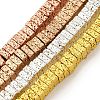 Electroplated Natural Lava Rock Beads Strands G-I360-F02-1