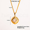 Retro Rhombus Stainless Steel Cubic Zirconia Pendant Necklaces for Women CQ6357-3-1