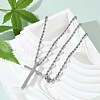 Religion Cross 304 Stainless Steel Pendant Rope Chain Necklaces NJEW-L157-09P-2