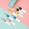 PU Leather & Cotton Name Marker Keychain AJEW-WH0514-029-4