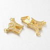 Brass Micro Pave Cubic Zirconia Fold Over Clasps ZIRC-F013-03G-FF-2