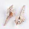 Electroplate Spiral Shell Big Pendants SSHEL-T006-16-2