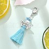 Angel Glass Pearl & MIYUKI Seed Beaded & Polycotton Tassel Pendant Decorations HJEW-MZ00198-03-4