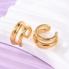 Two-layer  C-Shaped 304 Stainless Steel Two Tone Cuff Earrings EJEW-A131-04E-G-2