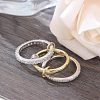 Stainless Steel Micro Pave Clear Cubic Zirconia Stackable Finger Rings WGD96BD-03-3
