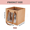 Square Paper Gift Tote Bags with Plastic Visible Window ABAG-WH0051-10C-2