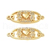 Rack Plating Brass Micro Pave Clear Cubic Zirconia Connector Charms KK-S379-19G-1