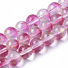 Transparent Spray Painted Glass Bead Strands X-GLAA-N035-03C-B04-1