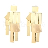 Alloy Rectangle Tassel Stud Earrings for Women EJEW-L298-01G-2