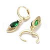Real 18K Gold Plated Brass Dangle Leverback Earrings EJEW-L269-037G-02-2