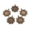 Tibetan Style Alloy Pendant Cabochon Settings TIBE-T003-03AB-NR-2