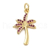 Rack Plating Brass Micro Pave Cubic Zirconia Pendants KK-Z071-59G-02-1