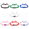 FIBLOOM 7Pcs 7 Colors Alloy Butterfly Link Bracelet BJEW-FI0001-81-8