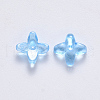 Transparent Spray Painted Glass Beads GLAA-R211-06-C01-2