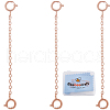 Beebeecraft 3Pcs Sterling Silver Chain Extender STER-BBC0006-76RG-1