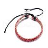 Adjustable Braided Leather Cord Bracelets BJEW-P099-21E-1
