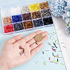 GOMAKERER 2250Pcs 15 Colors Glass Bugle Beads SEED-GO0001-06-3
