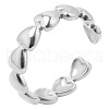 French Minimalist Heart Ring Adjustable Stainless Steel Open Cuff Rings for Women BA4323-1-1