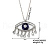 Cute Eye Brass Clear Cubic Zirconia Pendant Necklaces SU9142-2-2