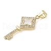 Brass Micro Pave Clear Cubic Zirconia Pendant KK-I712-58G-02-2