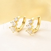 Brass Micro Pave Clear Cubic Zirconia Hoop Earrings EJEW-Z121-06G-1
