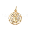 Brass Micro Pave Clear Cubic Zirconia Pendants KK-E111-31I-G-1