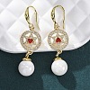 Brass Micro Pave Clear Cubic Zirconia Dangle Earrings EJEW-F362-03G-1