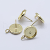 Brass Stud Earring Settings KK-P131-01A-10mm-G-1