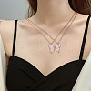 2Pcs Iron Matching Butterfly Pendant Necklaces for Mother Daughter Friends JN1034A-1-5