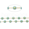 Handmade Brass Enamel Link Chains CHC-I035-13G-03-2