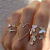 10Pcs Alloy with Crystal Rhinestone Finger Rings WG3531F-12-1