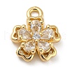 Brass with Clear Cubic Zirconia Charms KK-G478-02D-KCG-1