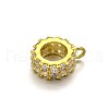 Rack Plating Brass Micro Pave Cubic Zirconia Tube Bails ZIRC-I012-04-RS-2