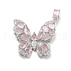 Brass Micro Pave Clear Cubic Zirconia Pendants KK-I695-054P-1