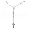 Cross & Virgin Mary Alloy Rosary Bead Necklaces NJEW-JN05123-01-2