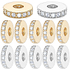 Beebeecraft 20Pcs 2 Colors Brass Micro Pave Clear Cubic Zirconia Bead Spacers ZIRC-BBC0002-91-1