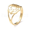 Ion Plating(IP) 304 Stainless Steel Spider Web Adjustable Rings for Women RJEW-I097-07G-1