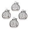 Tibetan Style Halloween Pumpkin Jack-O'-Lantern Alloy Pendants TIBEP-Q050-07AS-1
