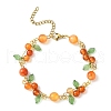 Fruit Autumn Theme Natural Carnelian Beaded Bracelets BJEW-TA00333-1