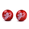 Spray Painted Wood Beads WOOD-N015-01-10-3