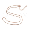 Brass Box Chain Necklaces NJEW-K123-11RG-2