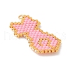 Handmade Glass Seed Beaded Cat Shape Pendants PALLOY-MZ00604-01-2