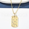 Brass Micro Pave Clear Cubic Zirconia Pendant Necklaces for Women NJEW-S449-01C-G-2