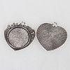 Tibetan Style Alloy Pendant Cabochon Settings X-TIBEP-N003-60AS-2
