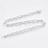 Brass Round Oval Paperclip Chain Necklace Making MAK-S072-04B-P-2