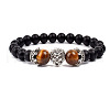 Natural Frosted Stone Round Beads Stretch Bracelets QM6104-2-1