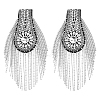 SUPERFINDINGS 2Pcs Iron & Glass Rhinestone Chain Tassel Fashion Epaulette DIY-FH0006-50-1
