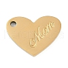 Mother's Day 304 Stainless Steel Charms STAS-I325-136B-G-1