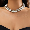CCB Plastic & Plastic Imitation Pearl Round Beaded Necklaces for Women FS-WG1351C-06-1